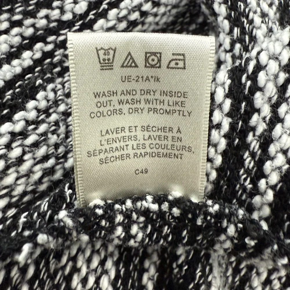 Van Heusen Womens Black‎ White Marled Knit Open Front Cardigan Sweater Size S/P